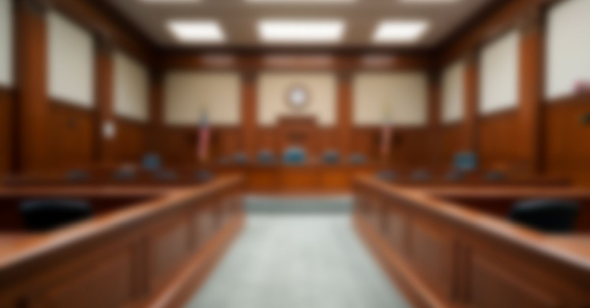 an empty courthouse with blurred background