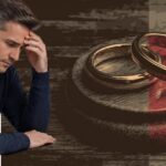 man stressed, wedding rings, concept of Post-Judgment Divorce