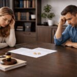 couple at opposite ends of table, concept of can you fix a bad divorce settlement