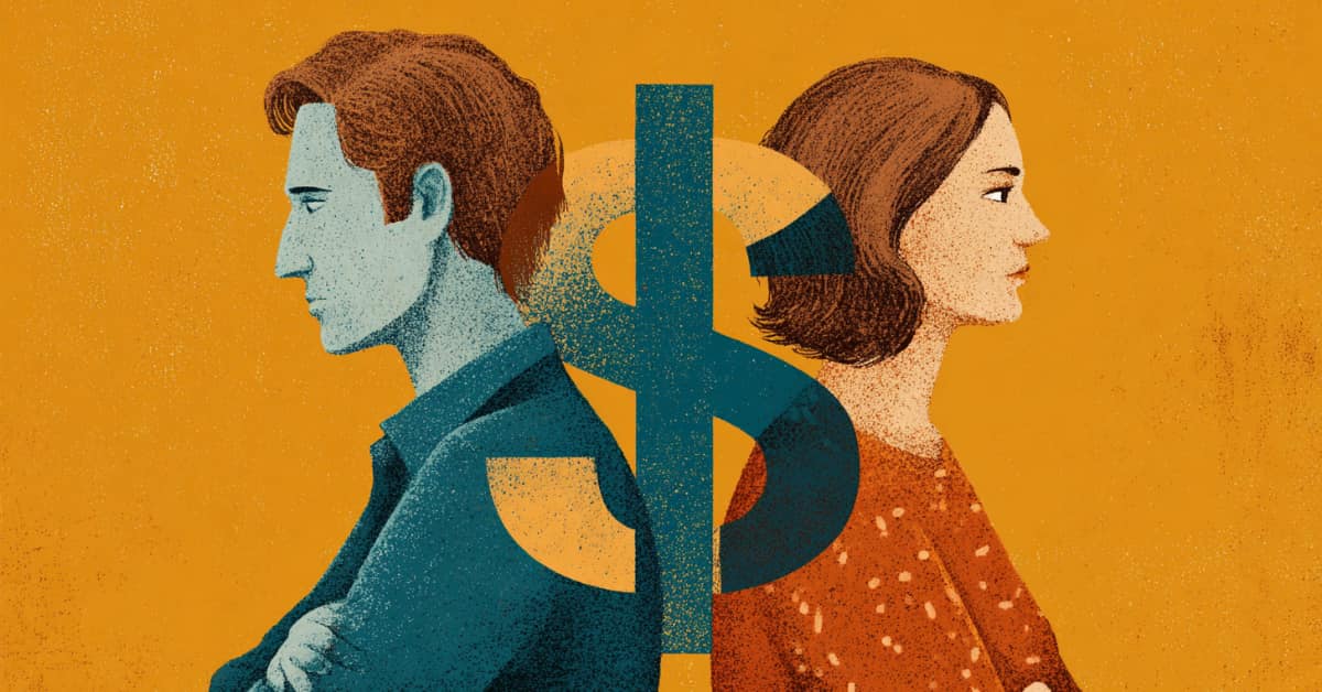 couple with us dollar sign, concept of What Happens to Your Finances After Divorce in New Jersey