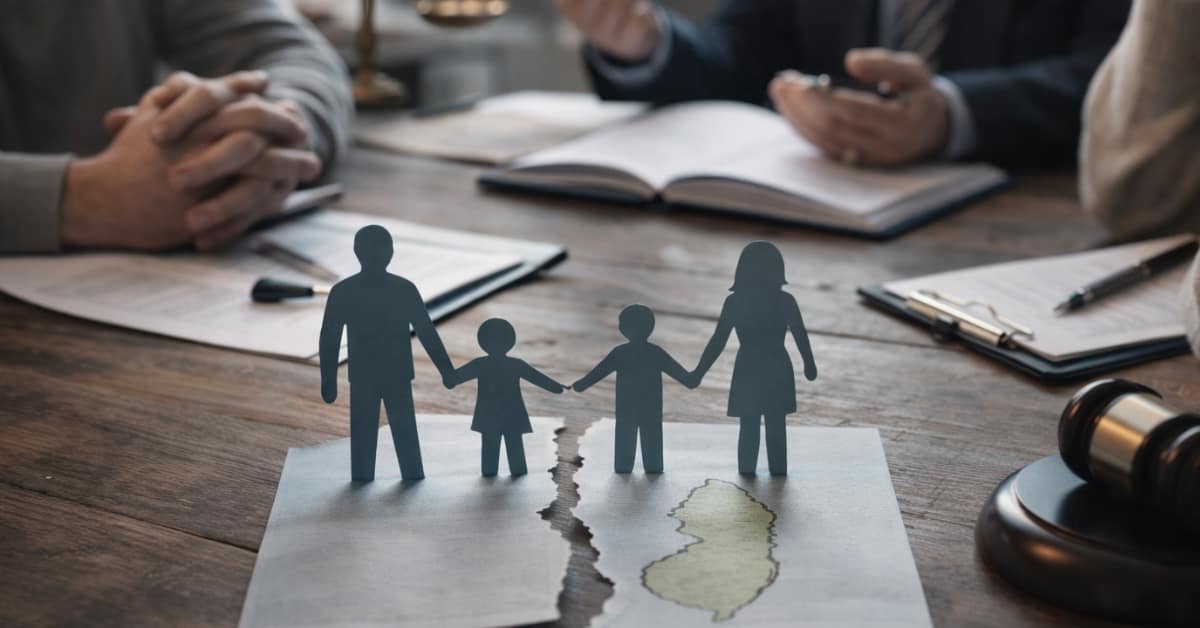 cutouts of family concept of how divorce changes parenting in NJ