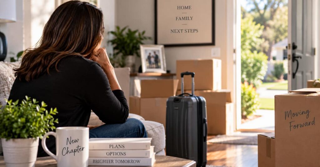 Woman considering should I move out during a divorce in NJ?